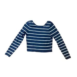 Zara blue and white striped top